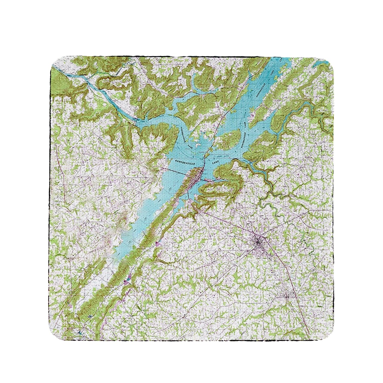 Betsy Drake Lake Guntersville, AL Nautical Map Coaster Set of 4